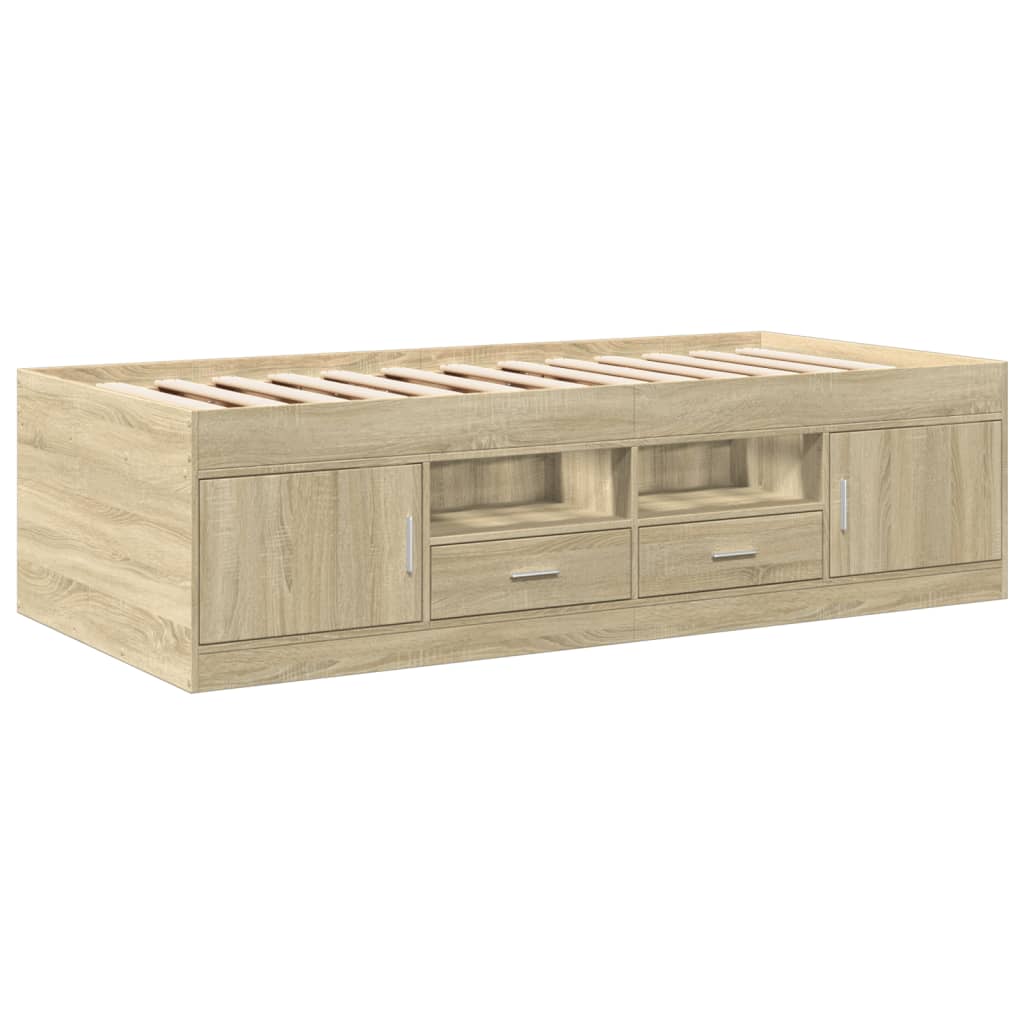 daybed med skuffer uden madras 90x200 cm sonoma-eg