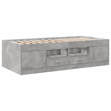 daybed med skuffer uden madras 90x200 cm betongrå