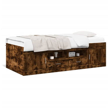 daybed med skuffer uden madras 90x200 cm røget eg