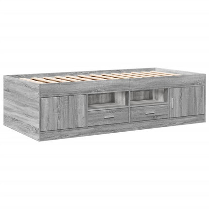 daybed med skuffer uden madras 90x200 cm grå sonoma-eg