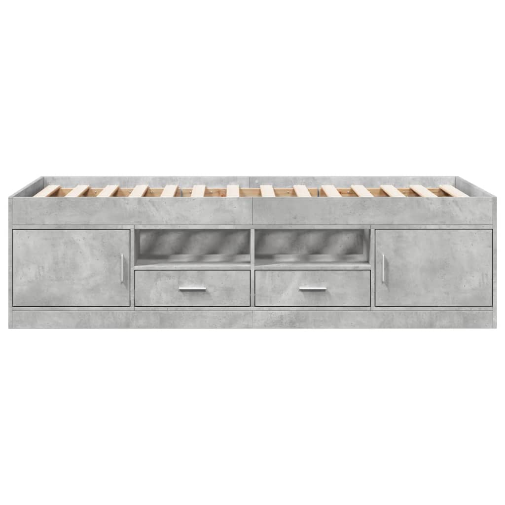 daybed med skuffer uden madras 90x190 cm betongrå