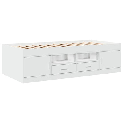 daybed med skuffer uden madras 75x190 cm hvid