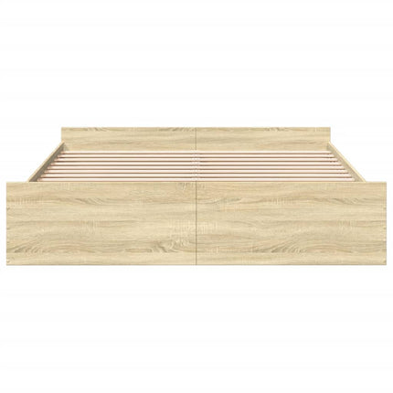 sengeramme med skuffer 180x200 cm konstrueret træ sonoma-eg