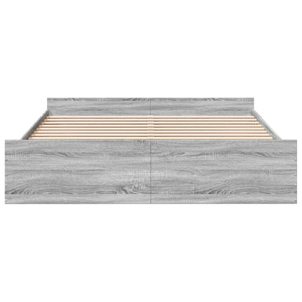sengeramme med skuffer 180x200 cm konstrueret træ grå sonoma-eg