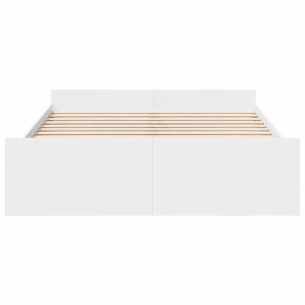 sengeramme med skuffer 150x200 cm konstrueret træ hvid