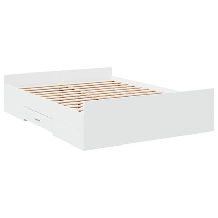 sengeramme med skuffer 120x200 cm konstrueret træ hvid