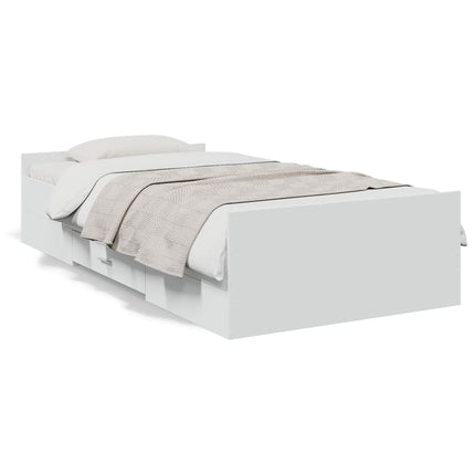 sengeramme 90x200 cm konstrueret træ hvid