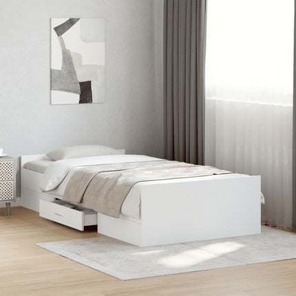 sengeramme 90x200 cm konstrueret træ hvid