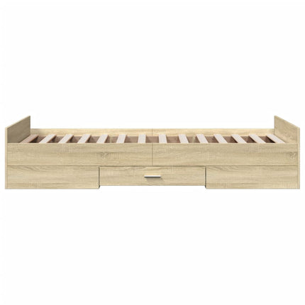 sengeramme med skuffer 90x200 cm konstrueret træ sonoma-eg