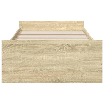 sengeramme med skuffer 90x190 cm konstrueret træ sonoma-eg