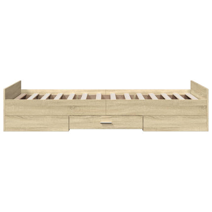 sengeramme med skuffer 90x190 cm konstrueret træ sonoma-eg