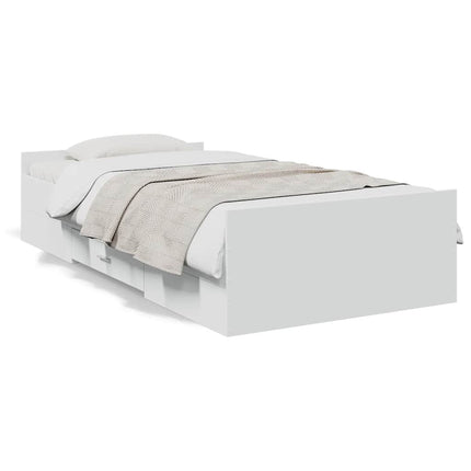 sengeramme med skuffer 75x190 cm konstrueret træ hvid