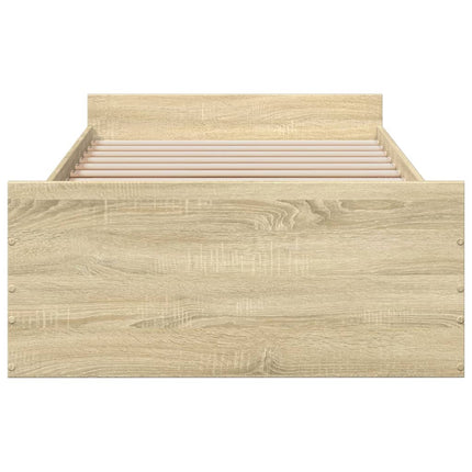 sengeramme med skuffer 75x190 cm konstrueret træ sonoma-eg