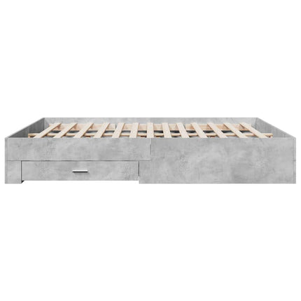 sengeramme med skuffer 180x200 cm konstrueret træ betongrå