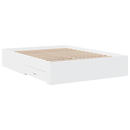 sengeramme med skuffer 120x200 cm konstrueret træ hvid