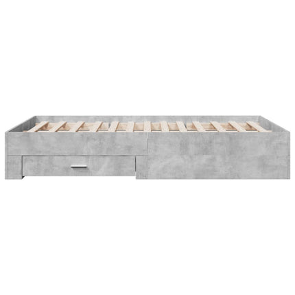 sengeramme med skuffer 120x200 cm konstrueret træ betongrå
