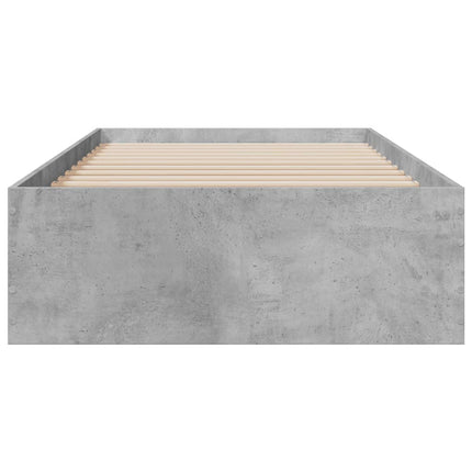 sengeramme med skuffer 100x200 cm konstrueret træ betongrå