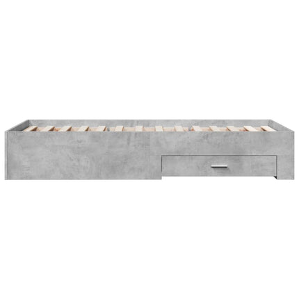 sengeramme med skuffer 100x200 cm konstrueret træ betongrå
