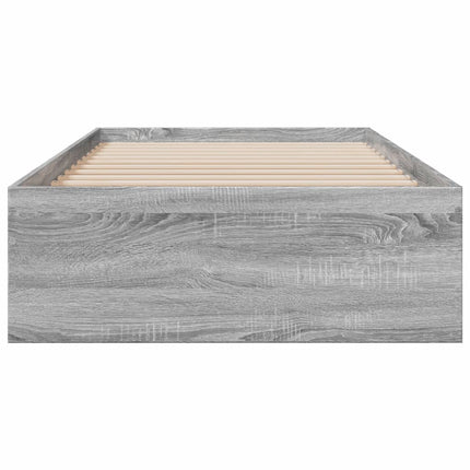 sengeramme med skuffer 100x200 cm konstrueret træ grå sonoma-eg