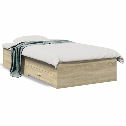 sengeramme med skuffer 90x200 cm konstrueret træ sonoma-eg