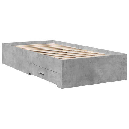 sengeramme med skuffer 90x200 cm konstrueret træ betongrå