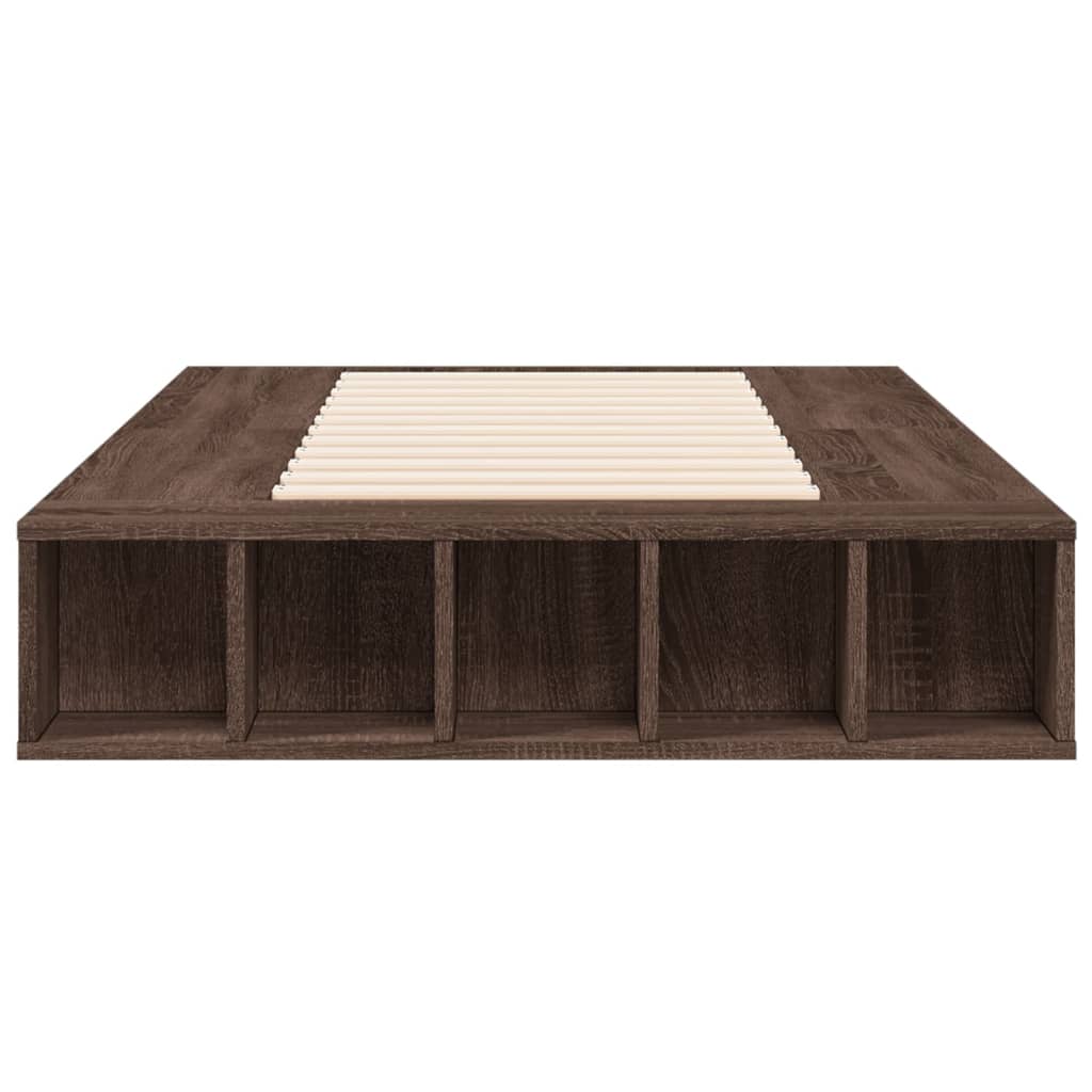 sengeramme 100x200 cm konstrueret træ brun egetræsfarve
