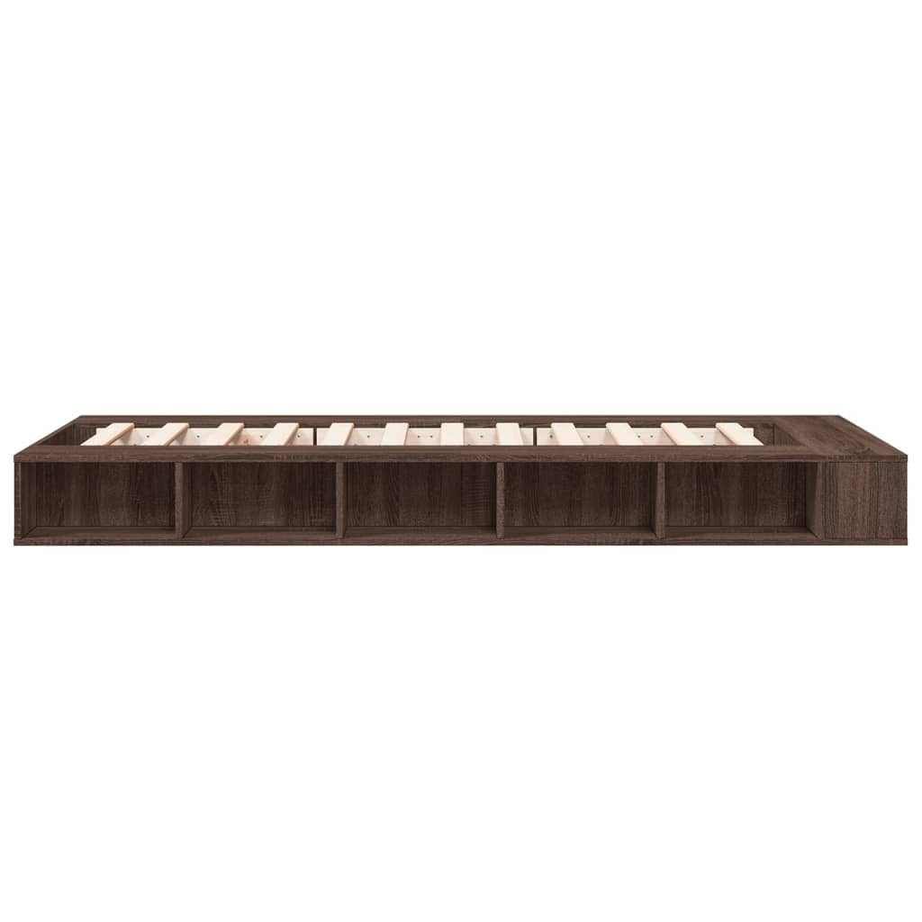 sengeramme 100x200 cm konstrueret træ brun egetræsfarve