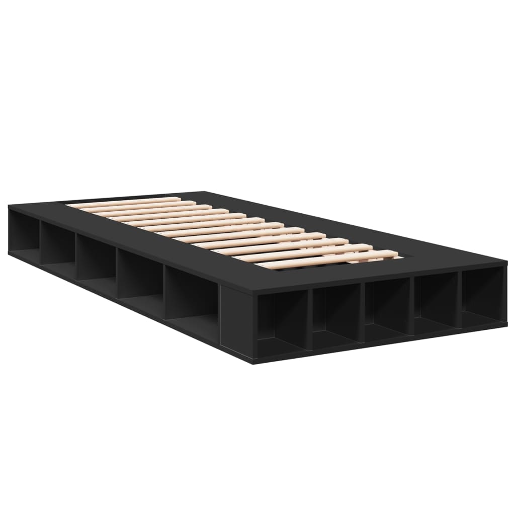 sengeramme 75x190 cm konstrueret træ sort