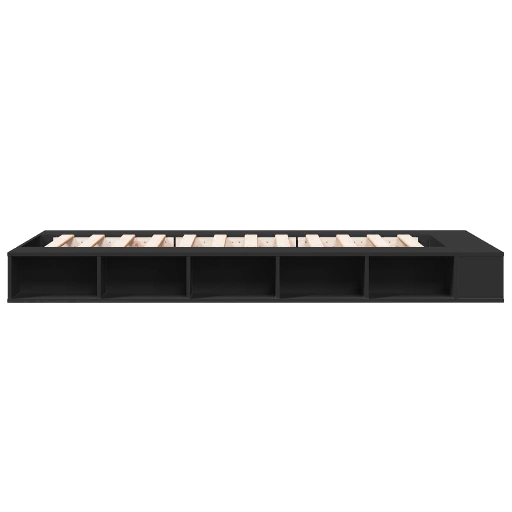 sengeramme 75x190 cm konstrueret træ sort