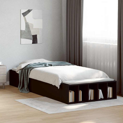 sengeramme 75x190 cm konstrueret træ sort