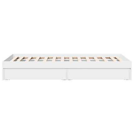 sengeramme med skuffer 100x200 cm konstrueret træ hvid