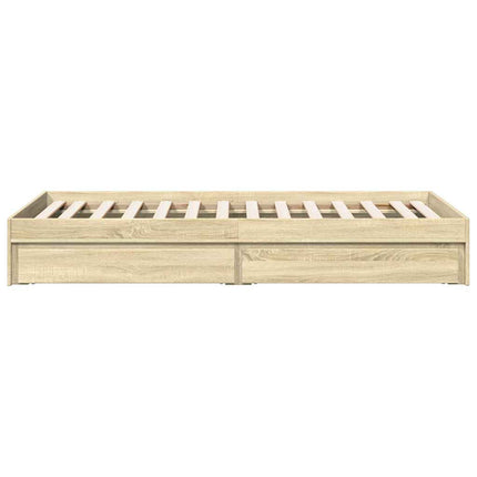 sengeramme med skuffer 75x190 cm konstrueret træ sonoma-eg
