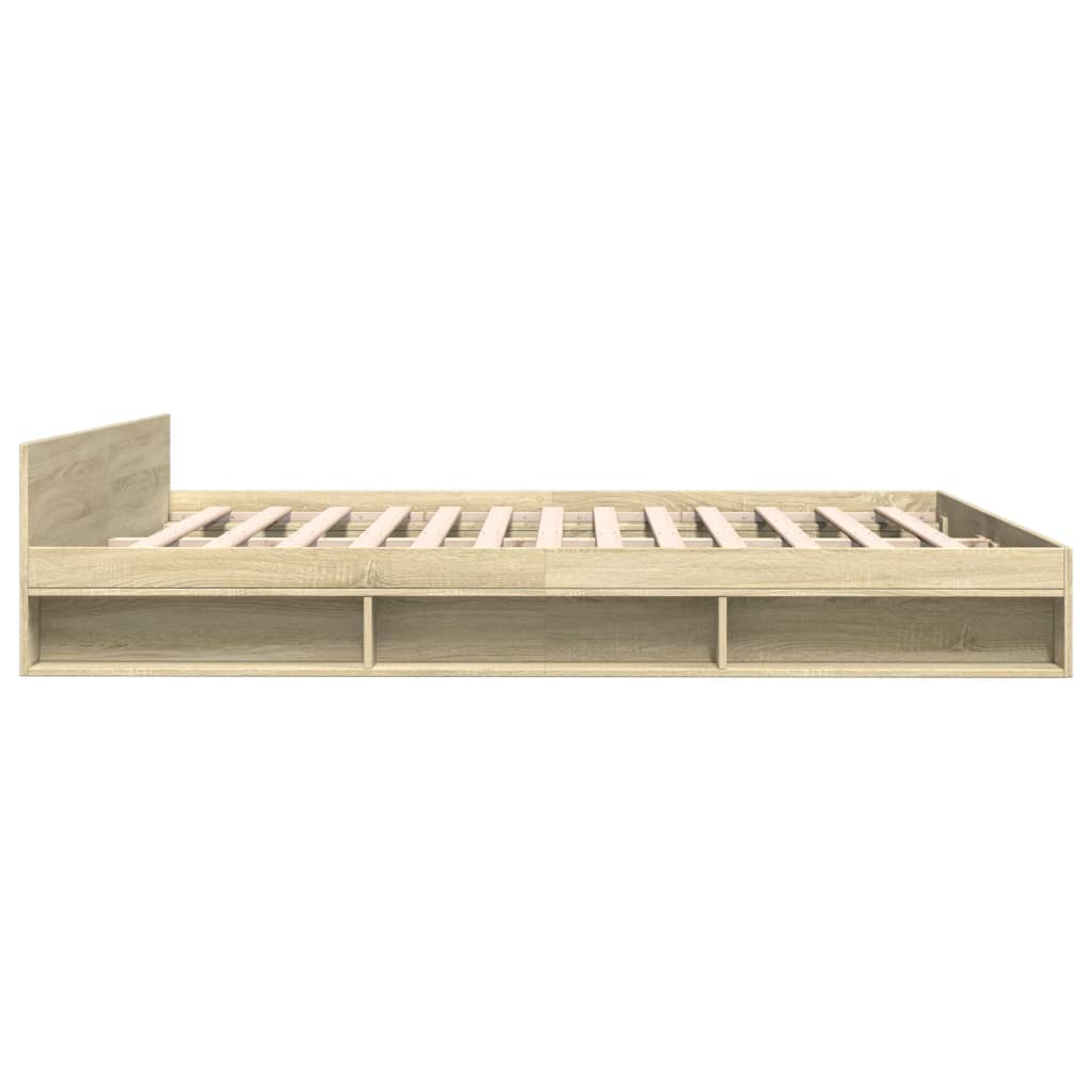 sengeramme med skuffer 180x200 cm konstrueret træ sonoma-eg
