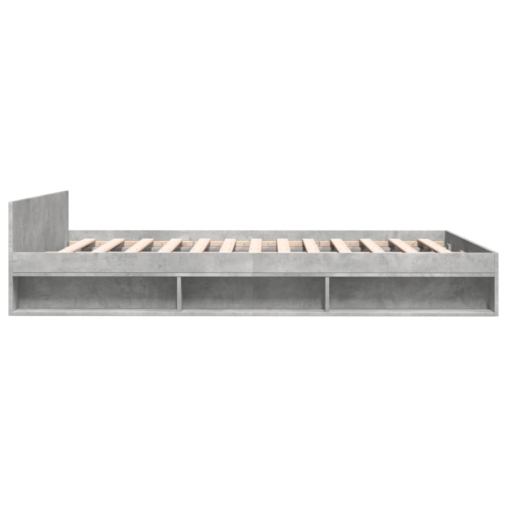 sengeramme med skuffer 120x200 cm konstrueret træ betongrå