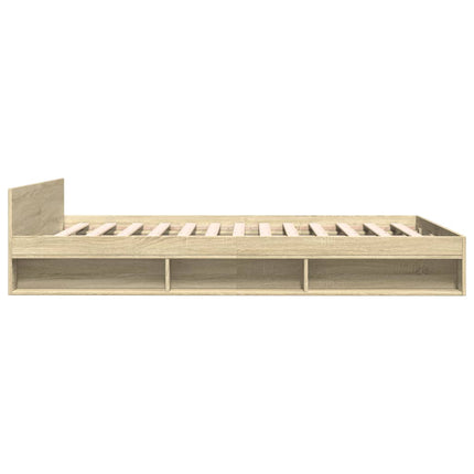 sengeramme med skuffer 135x190 cm konstrueret træ sonoma-eg