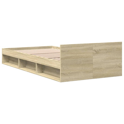 sengeramme med skuffe 100x200 cm konstrueret træ sonoma-eg