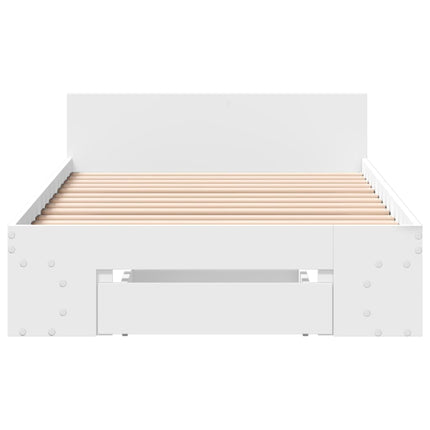 sengeramme med skuffe 90x200 cm konstrueret træ hvid