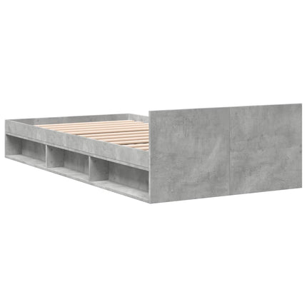 sengeramme med skuffe 90x200 cm konstrueret træ betongrå