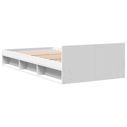 sengeramme med skuffe 75x190 cm konstrueret træ hvid