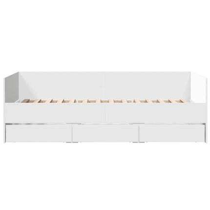 daybed med skuffer uden madras 100x200 cm hvid