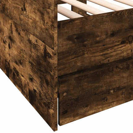 daybed med skuffer uden madras 100x200 cm røget eg