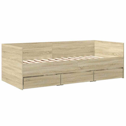 daybed med skuffer uden madras 90x200 cm sonoma-eg