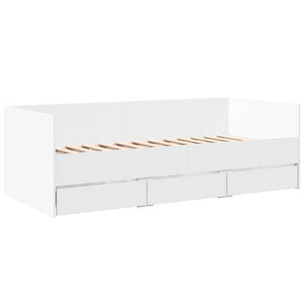 daybed med skuffer uden madras 90x190 cm hvid