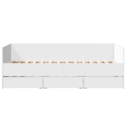 daybed med skuffer uden madras 90x190 cm hvid
