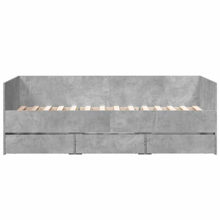daybed med skuffer uden madras 90x190 cm betongrå
