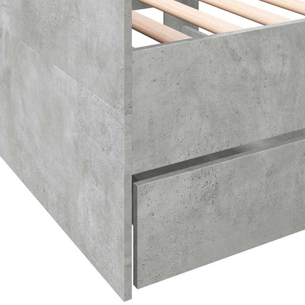daybed med skuffer uden madras 90x190 cm betongrå