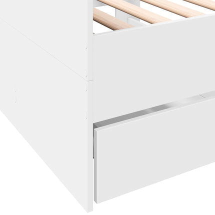 daybed med skuffer uden madras 75x190 cm hvid