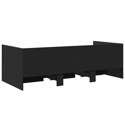 daybed med skuffer uden madras 75x190 cm sort