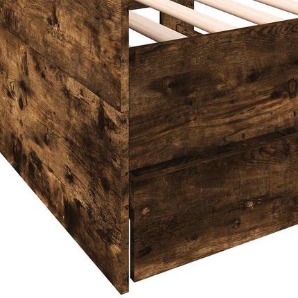 daybed med skuffer uden madras 75x190 cm røget eg