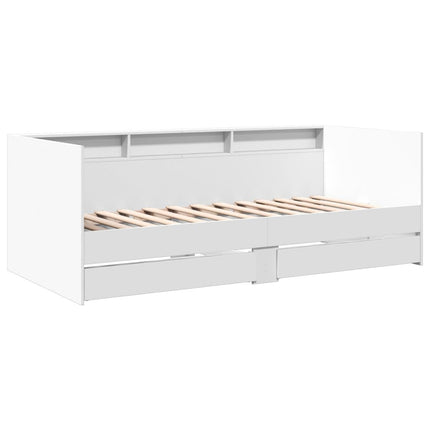 daybed med skuffer uden madras 100x200 cm hvid